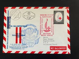 Brief Ballonpost 1963 Österreich Rotes Kreuz (E326)