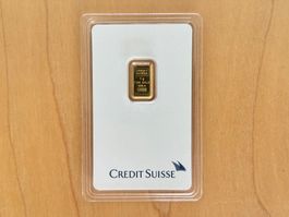 1g Credit Suisse Goldbarren, Feingold 999.9,