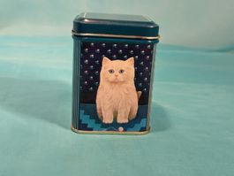 Blechbüchse weisse Katze, Lüber, M. Leman