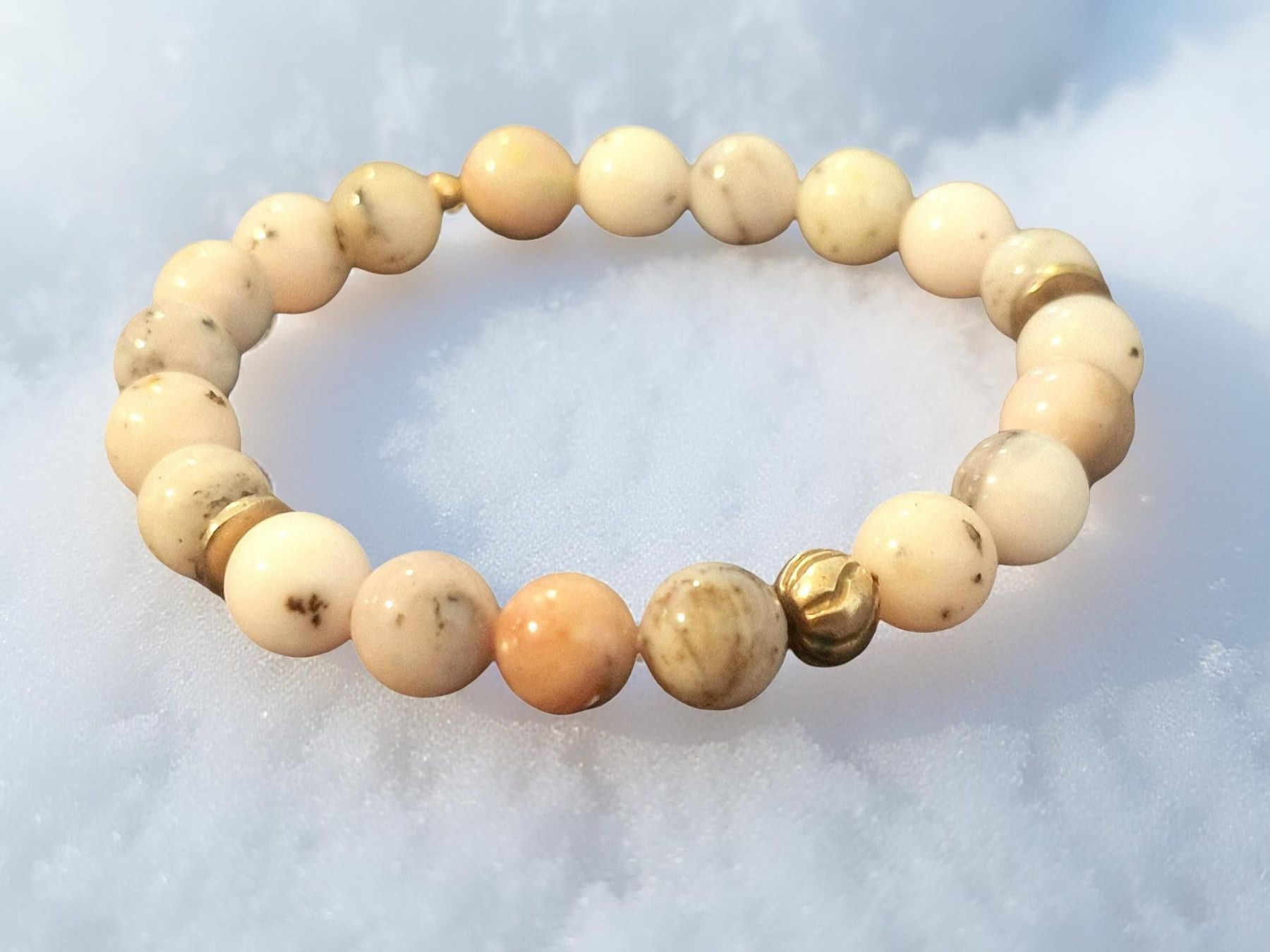 Bracciali & Braccialetti: Armband, rosa Andenopal & Bronze. 19cm. – Nuovo e nell'imballaggio originale da Aarau venduto da Schmuckhoehle_MD 3