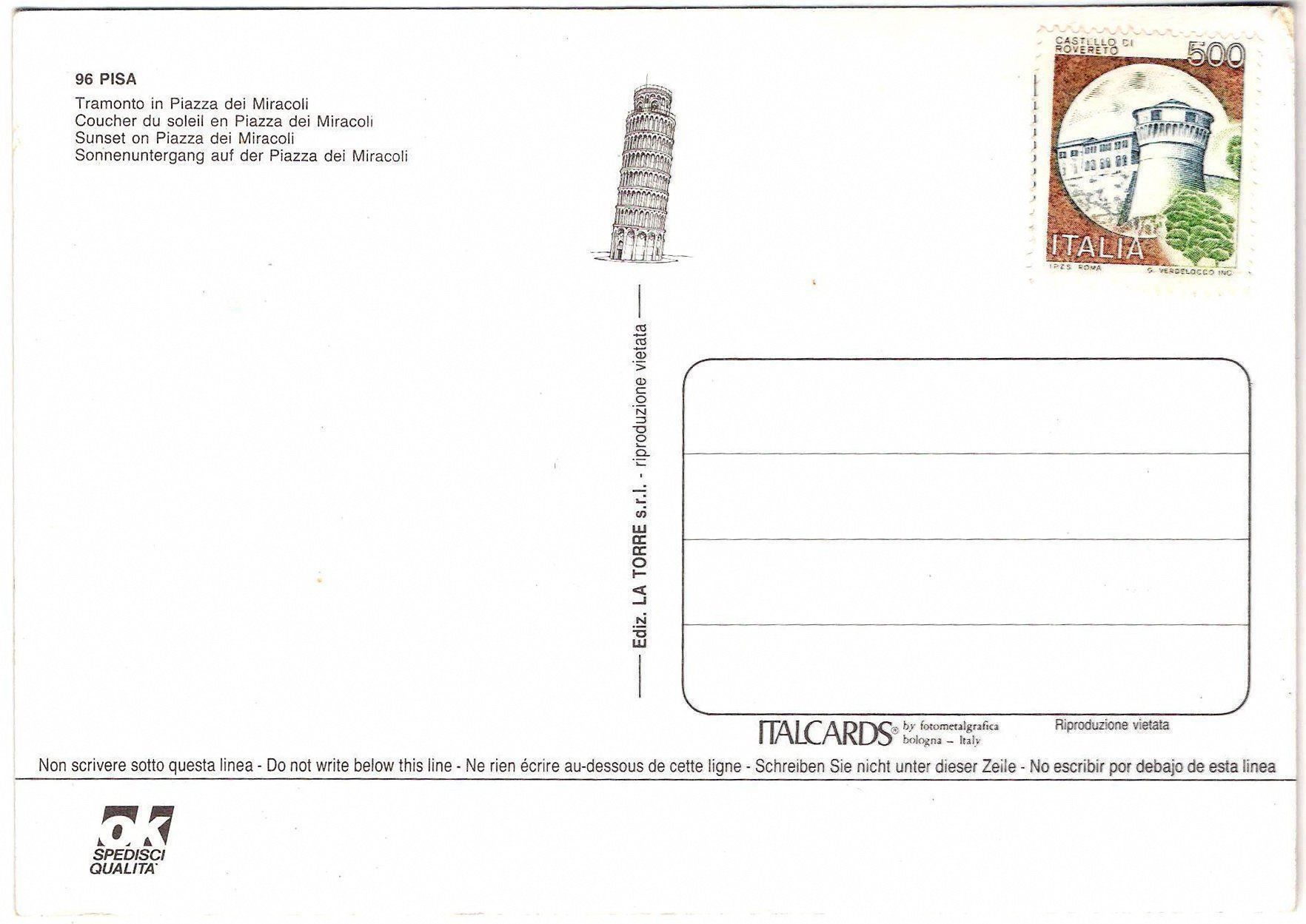 Cartoline postali: Pisa Sunset, Postkarte frankiert – Nuovo (secondo la descrizione) da Mesocco venduto da Nugivendus 1