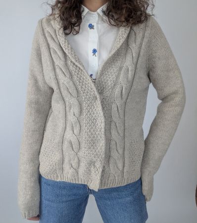 Strickjacke Tara Collection beige Groesse L 