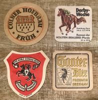 1970er - 4 Alte Bierdeckeln Deutschland Vintage Werbung Bar
