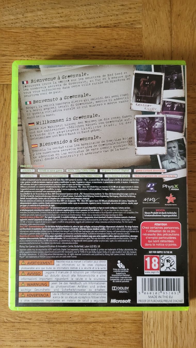 Spiele: Deadly  Premonition / X Box 360 Spiel.Kompl. "selten" – Neu (gemäss Beschreibung) aus Biel/Bienne von Retrohr 2