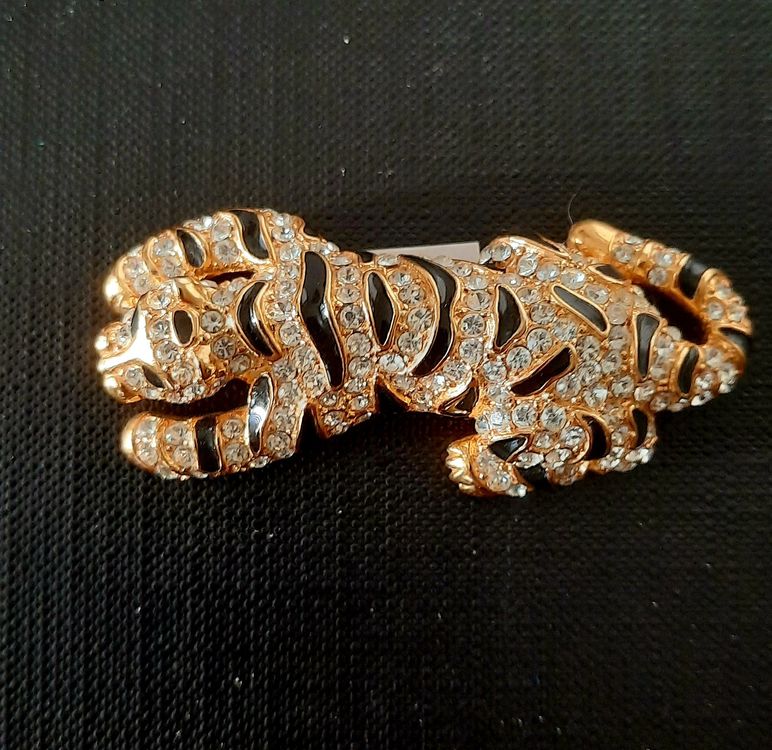 Mehrfarbiger Kristall Brosche, Goldfarben