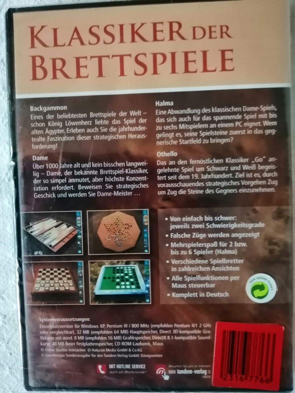 Giochi: Klassiker der Brettspiele PC CD-ROM NEU +OVP – Nuovo e nell'imballaggio originale da Honau venduto da holunder3 1