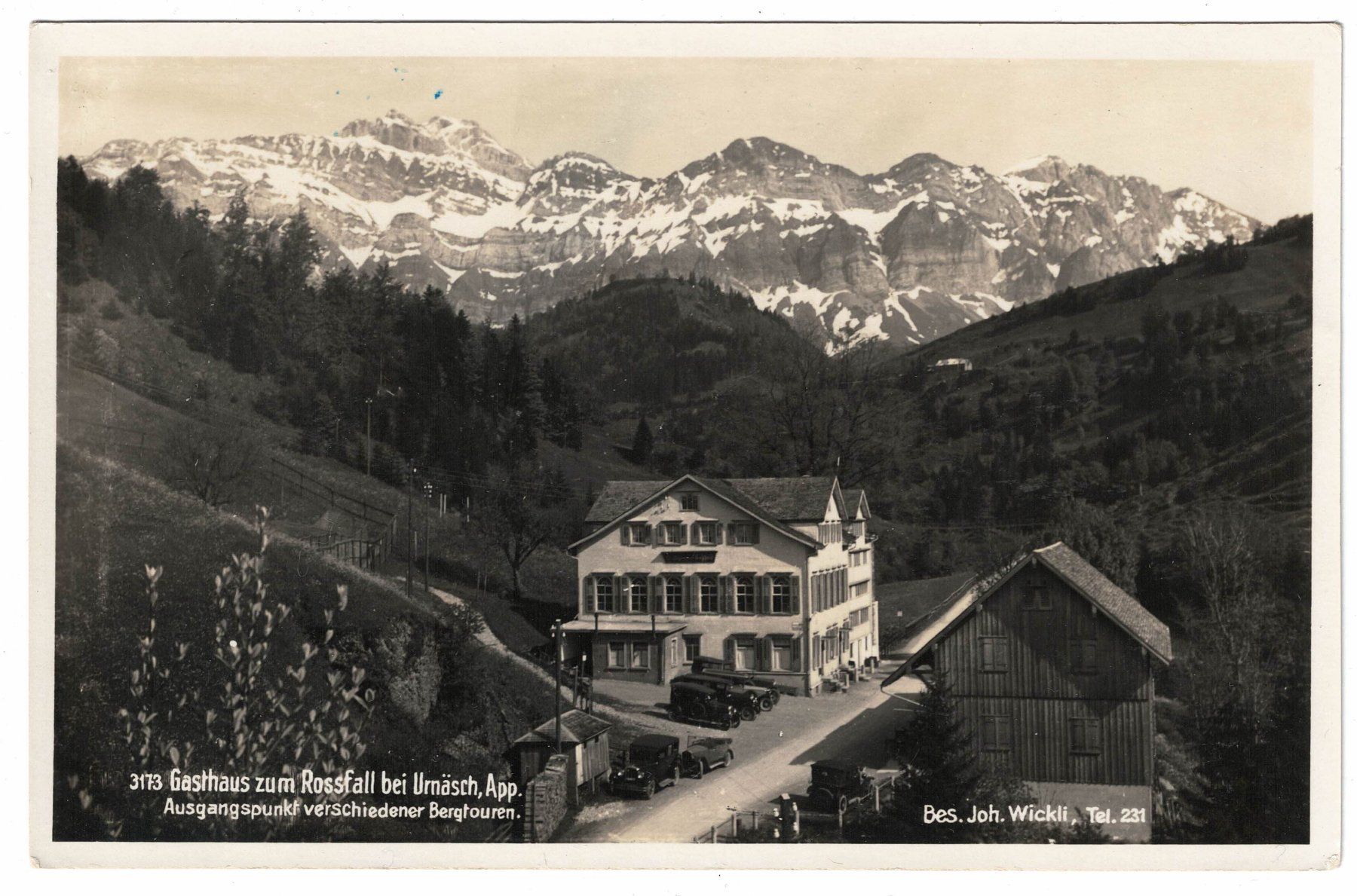 Cartoline postali: Ansichtskarte Gasthaus zum Rossfall b. Urnäsch, App. – Usato da Küsnacht ZH venduto da scholli58