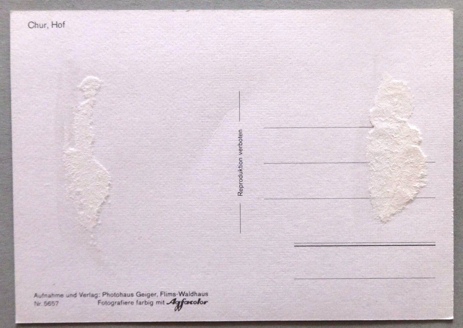 Cartes postales: Chur, Hof – Défectueux à Fétigny par Billy2miny 1
