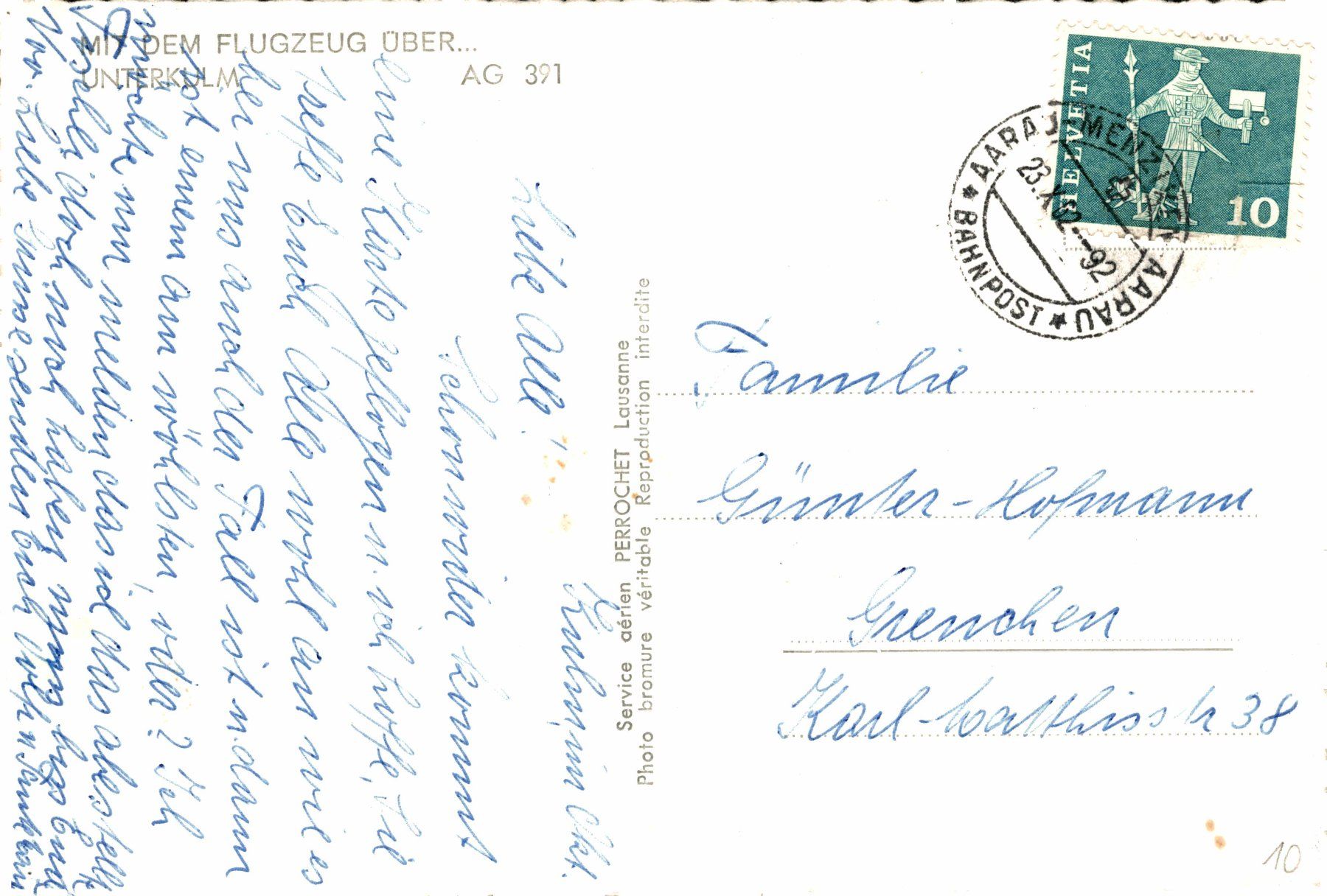 Cartes postales: Mit dem Flugzeug über ... Unterkulm – D'occasion à Bronschhofen par Astore 1