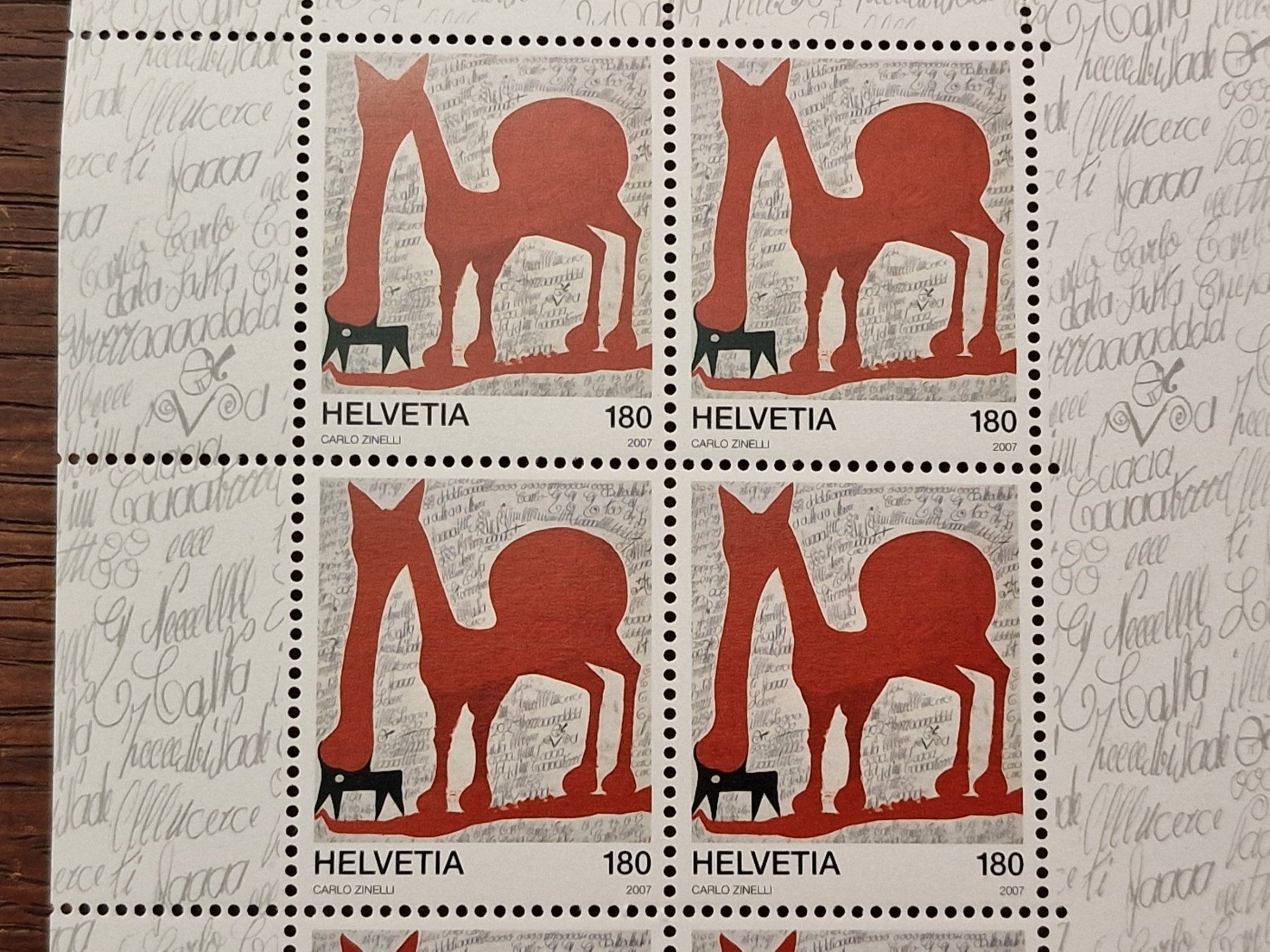 Alle Briefmarken: Kleinbogen 2007 - 1234 ** /  "Carlo Zinelli" – Gebraucht aus Aesch LU von briefmarken.uray 1