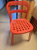 IKEA REIDAR Stuhl rot, Aluminium – stapelbar, für innen