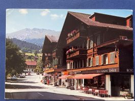 Alte Ansichtskarte Lenk Berner Oberland, Dorfstrasse! Top