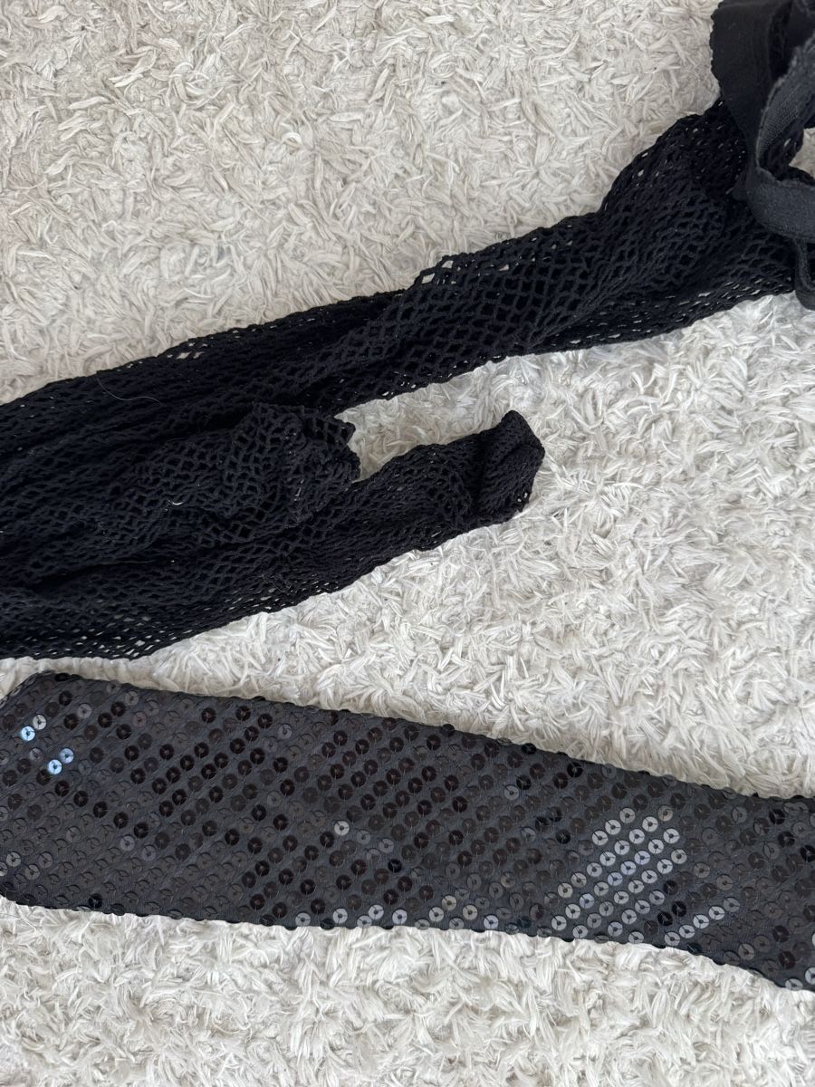 Altri accessori da donna: Fasnet/Karneval: Pailletten-Krawatte & Netzstrümpfe, Neu! – Nuovo (secondo la descrizione) da Gächlingen venduto da anjuli_123 1