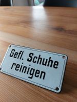 Emailschild/ Haustürenschild Gefl.Schuhe reinigen