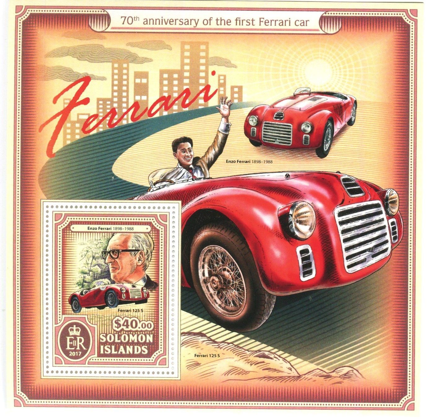 Alle Briefmarken: Block "Ferrari". Salomonen – Neu und originalverpackt aus Basel von Butsch5