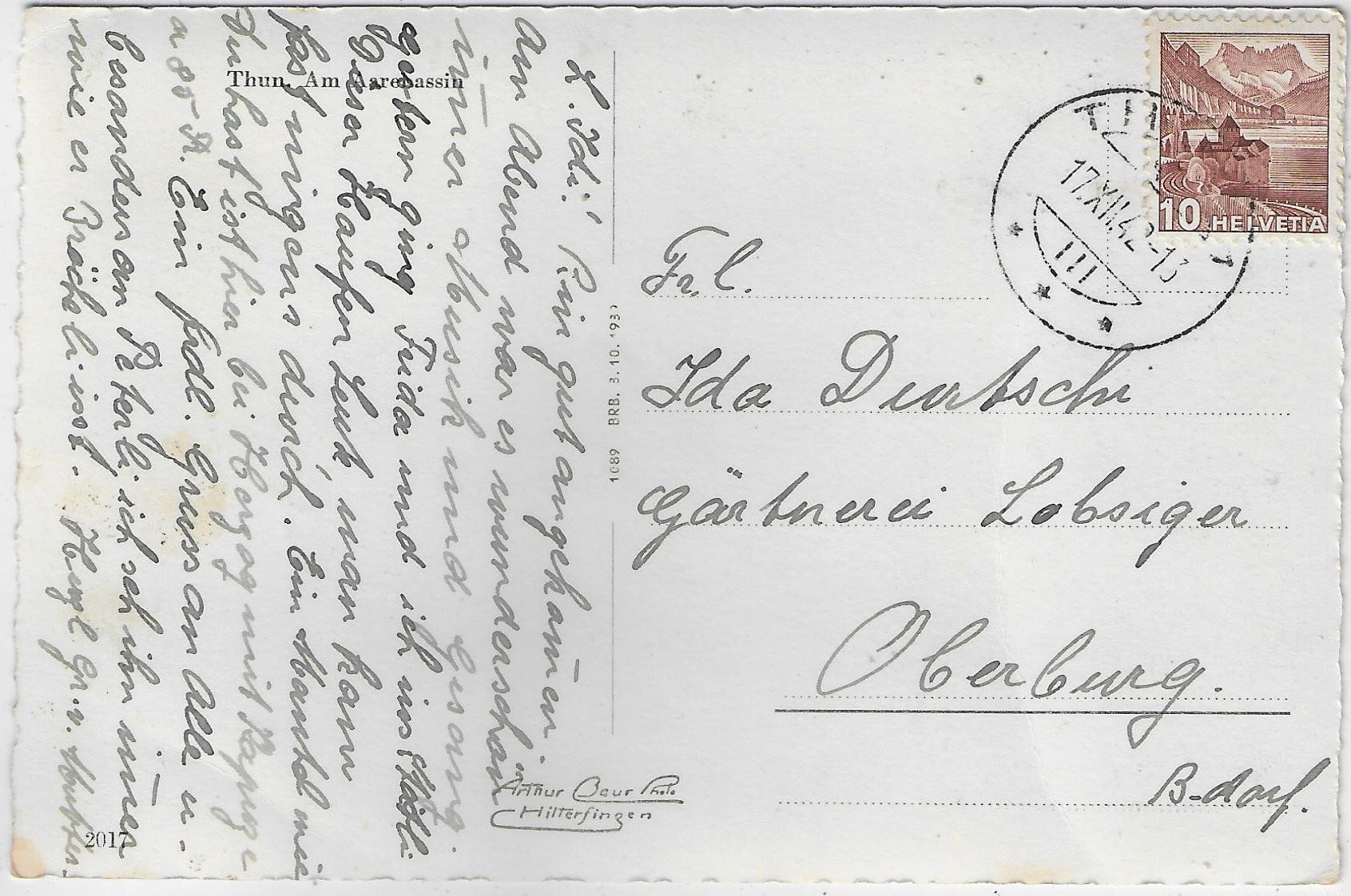 Cartoline postali: Thun - Am Aarebassin – Usato da Ettingen venduto da Kartenplanet 1