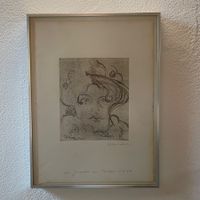 Oskar Weiss Lithografie „Odéon“ signiert 1966 gerahmt