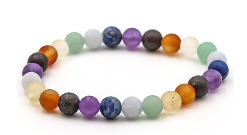 Minerali & Pietre curative: Chakra Kugeln 8mm Armband (matt) – Nuovo e nell'imballaggio originale da Winterthur venduto da LukasMineralienOase