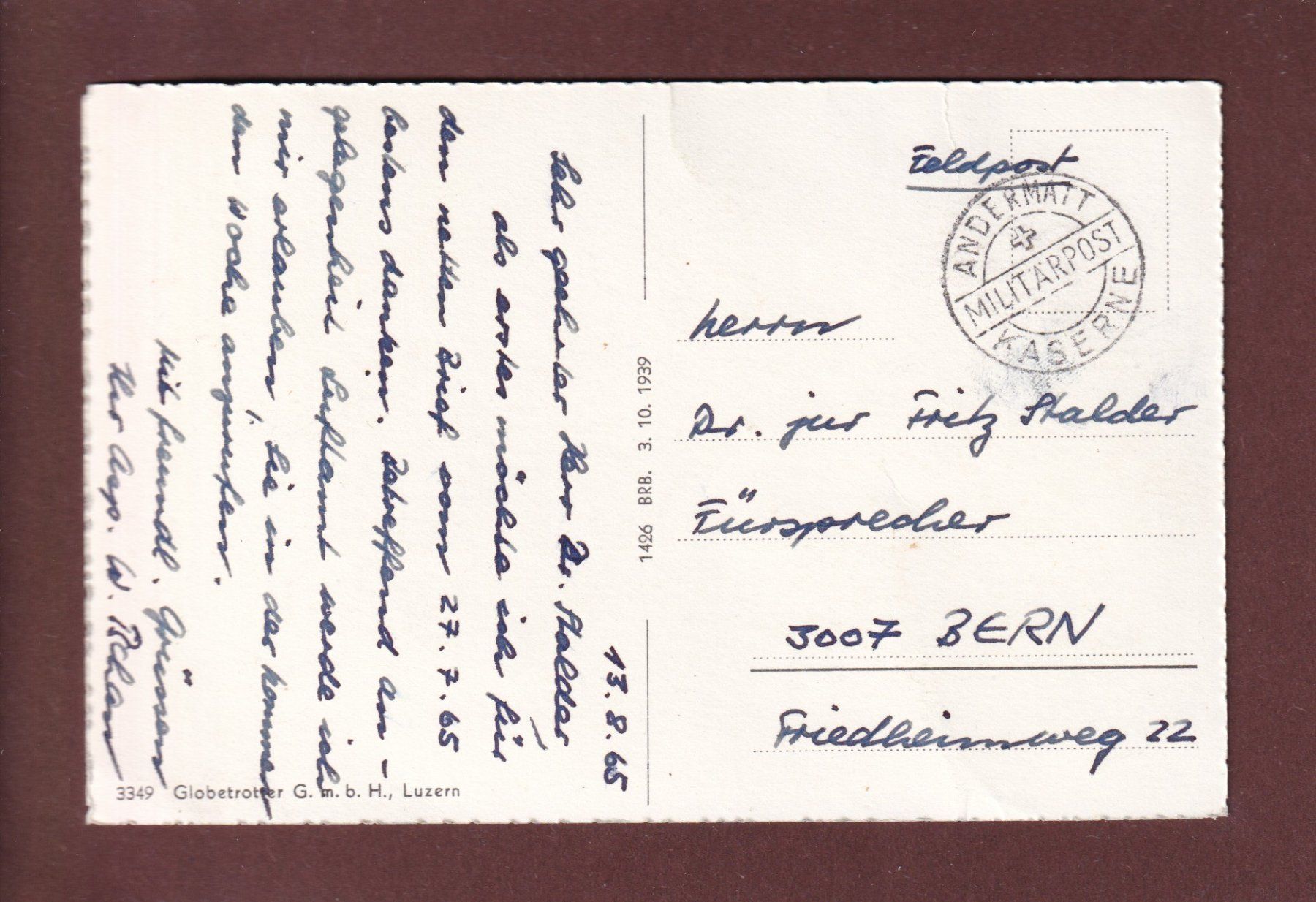 Ansichtskarten: ANDERMATT - Furka - 1965 Feldpost – Gebraucht aus Pully von nicecards 1