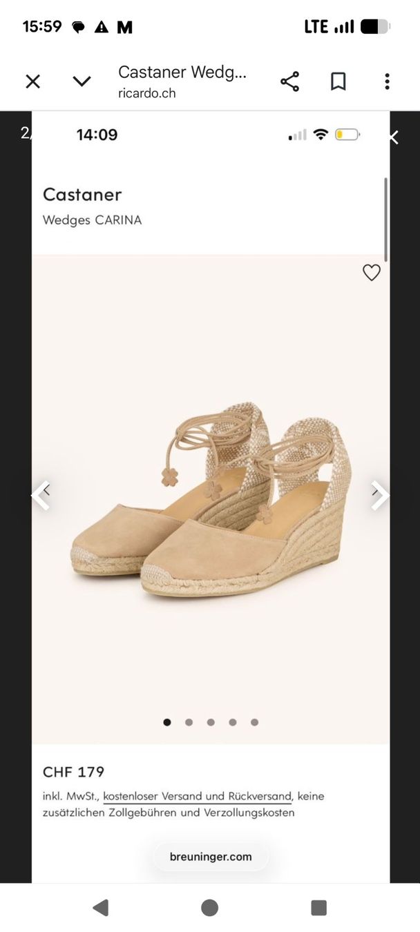 Scarpe da donna: Castaner Carina espadrilles compensées beiges T 38 – Usato da Ollon VS venduto da baulinda78