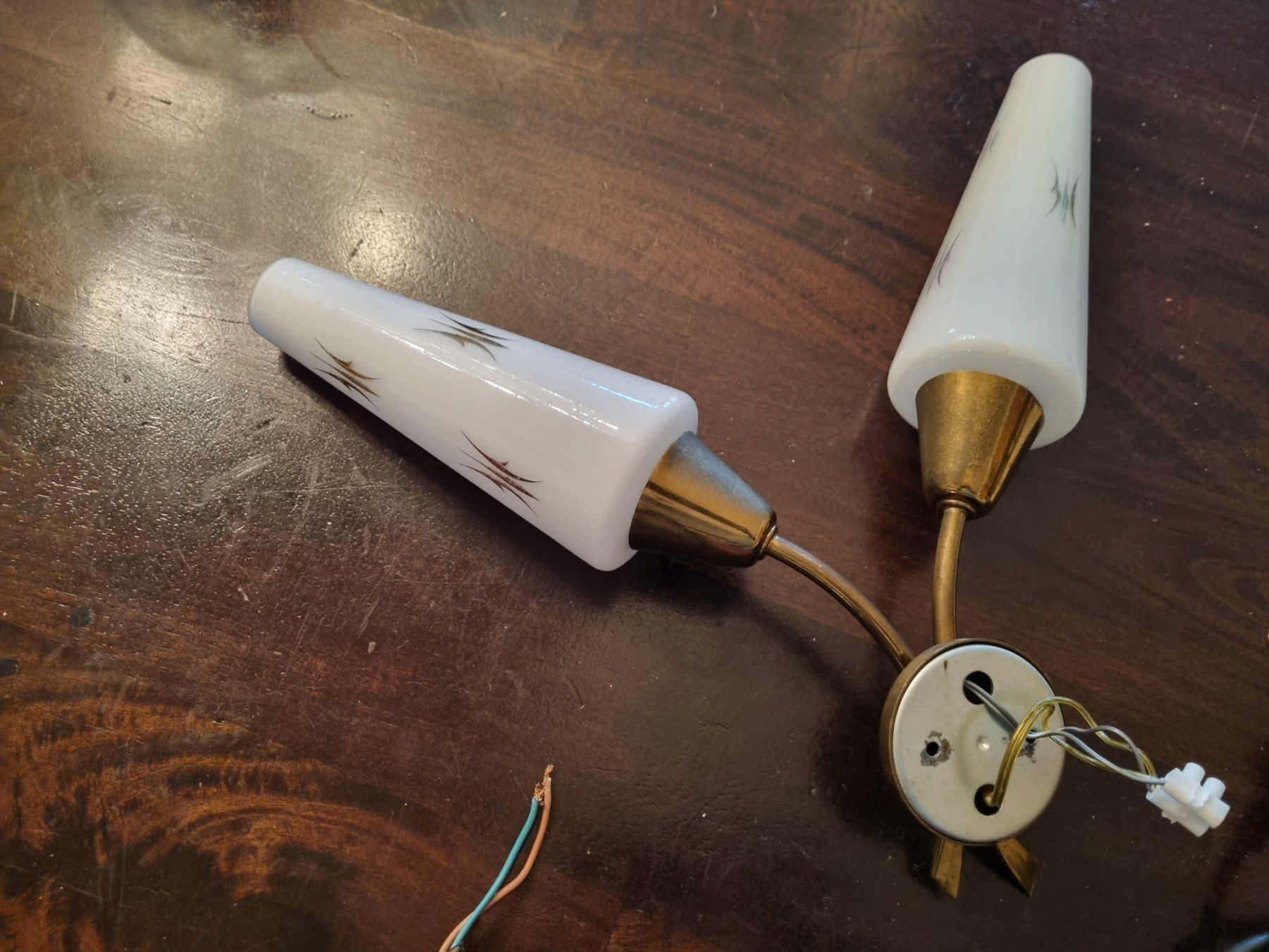 Lampade: Französische Messing Wandlampe – Usato da Basel venduto da Jcva 3