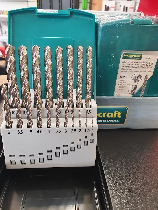 Technocraft Tutti gli attrezzi: Spiral Bohrer Set HSS-G 3-CUT TECHNOCRAFT – Nuovo e nell'imballaggio originale da Koppigen venduto da Bracher_Mail-House