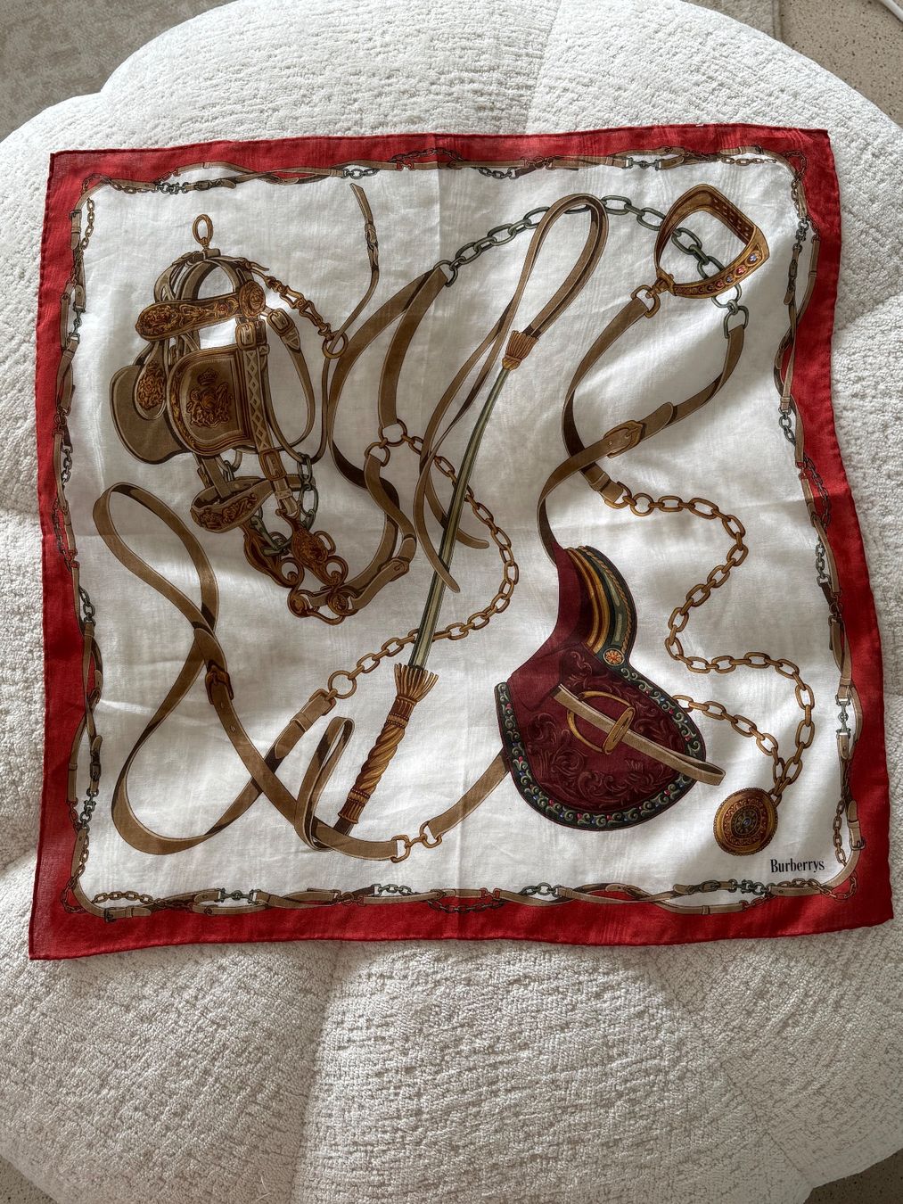 Burberry Foulard & Sciarpe: Vintage Burberrys Equestrian Halstuch – Usato da Zürich venduto da di_archive 1