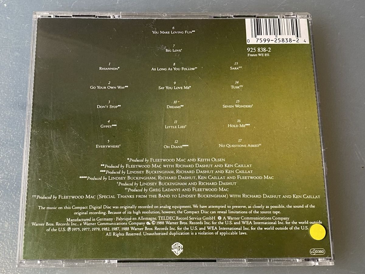 CDs: Fleetwood Mac - Greatest Hits – Gebraucht aus Oberried Brienz von Chyara 1
