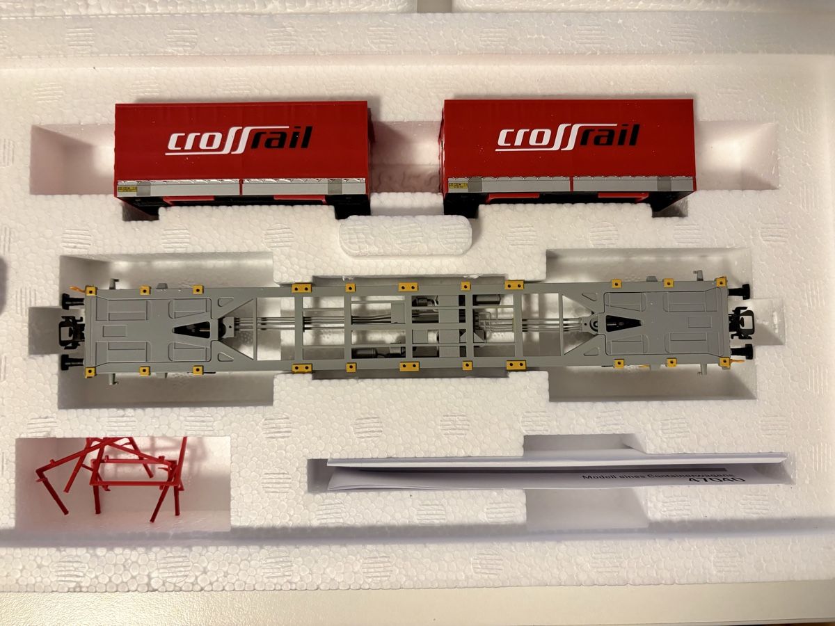 Märklin Modellini di ferrovie: Märklin 47070 H0 Containerwagen Set Crossrail  – Nuovo (secondo la descrizione) da Rüthi (Rheintal) venduto da Cytrixxxx 3