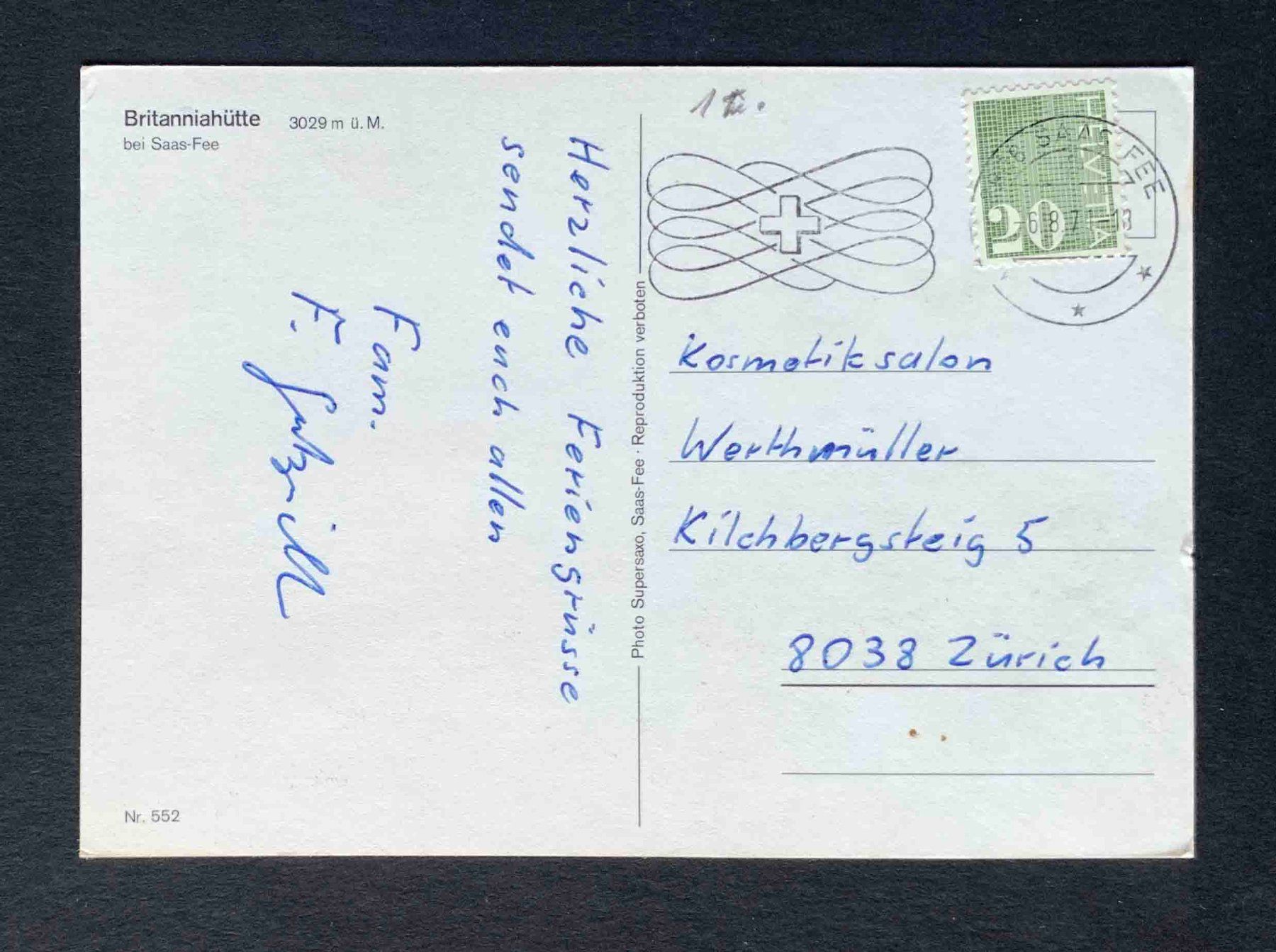 Cartoline postali: AK Britanniahütte bei Saas Fee – Usato da Goldau venduto da artelier1 1