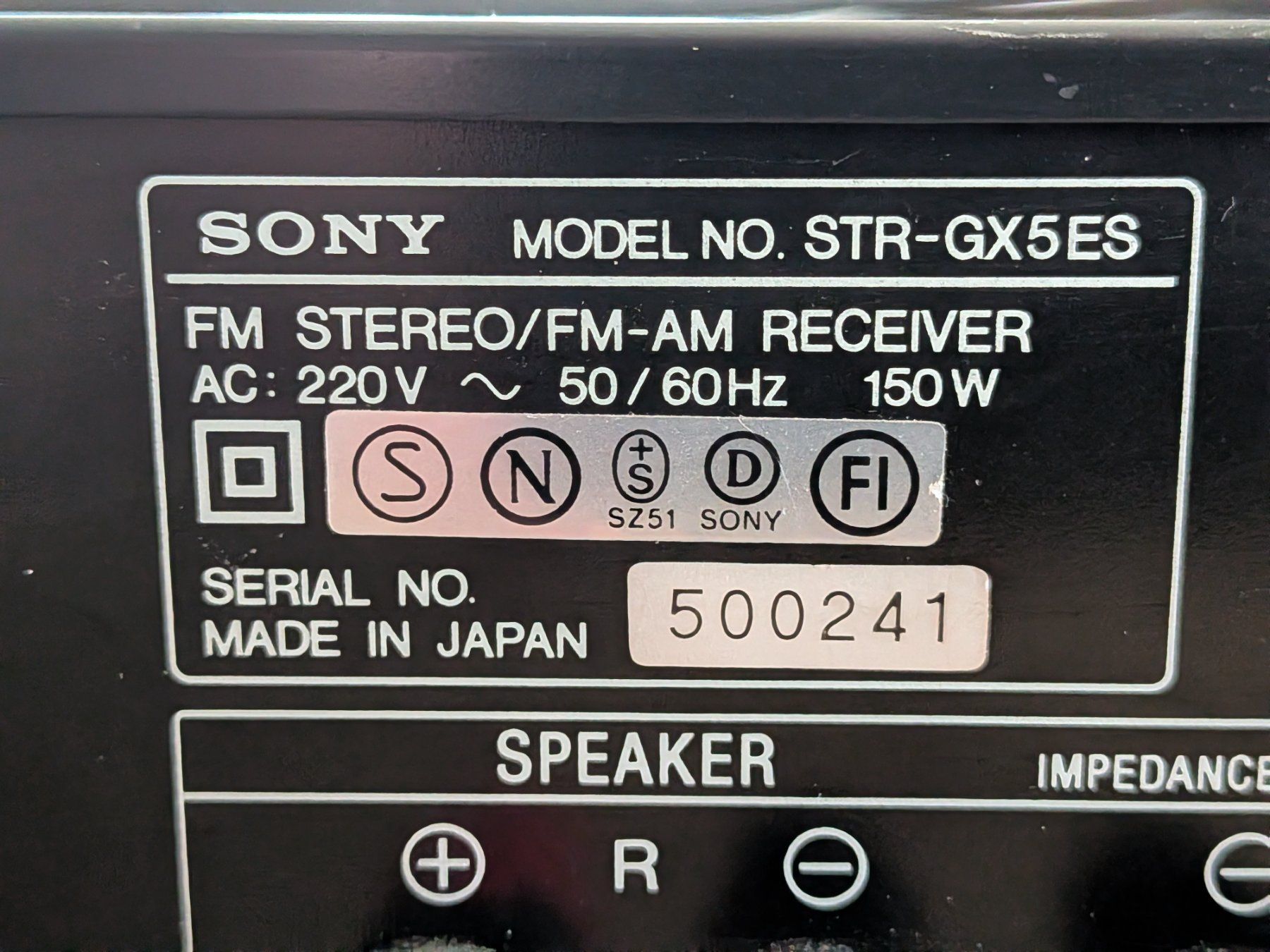 Sony Receiver: Receiver Sony STR-GX 5 ES – Gebraucht aus Port von gecotom 9