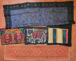 Ethno Textilien Konvolut Mola Guna Panama Indien Vintage