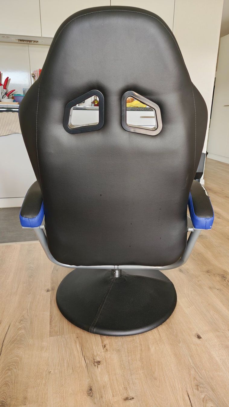 Poltrone: Fernsehsessel Leder mit Fusshocker blau/schwarz – Usato da Anglikon venduto da hyn_bt8x 4