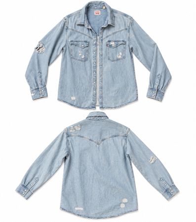 Levi’s Jeansbluse XS – Hellblau – Used Look 💙