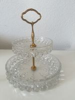 Vintage Glas-Étagere mit Goldakzenten - Ideal für Festtage!