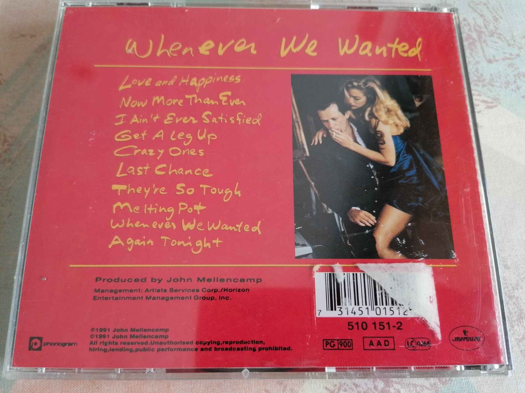 CD: JOHN MELLENCAMP - WHENEVER WE WANTED 1991 – Usato da Ermenswil venduto da easyric 3