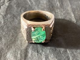 Handmade - 925 Silber - Ring - 3.40 ct Smaragd