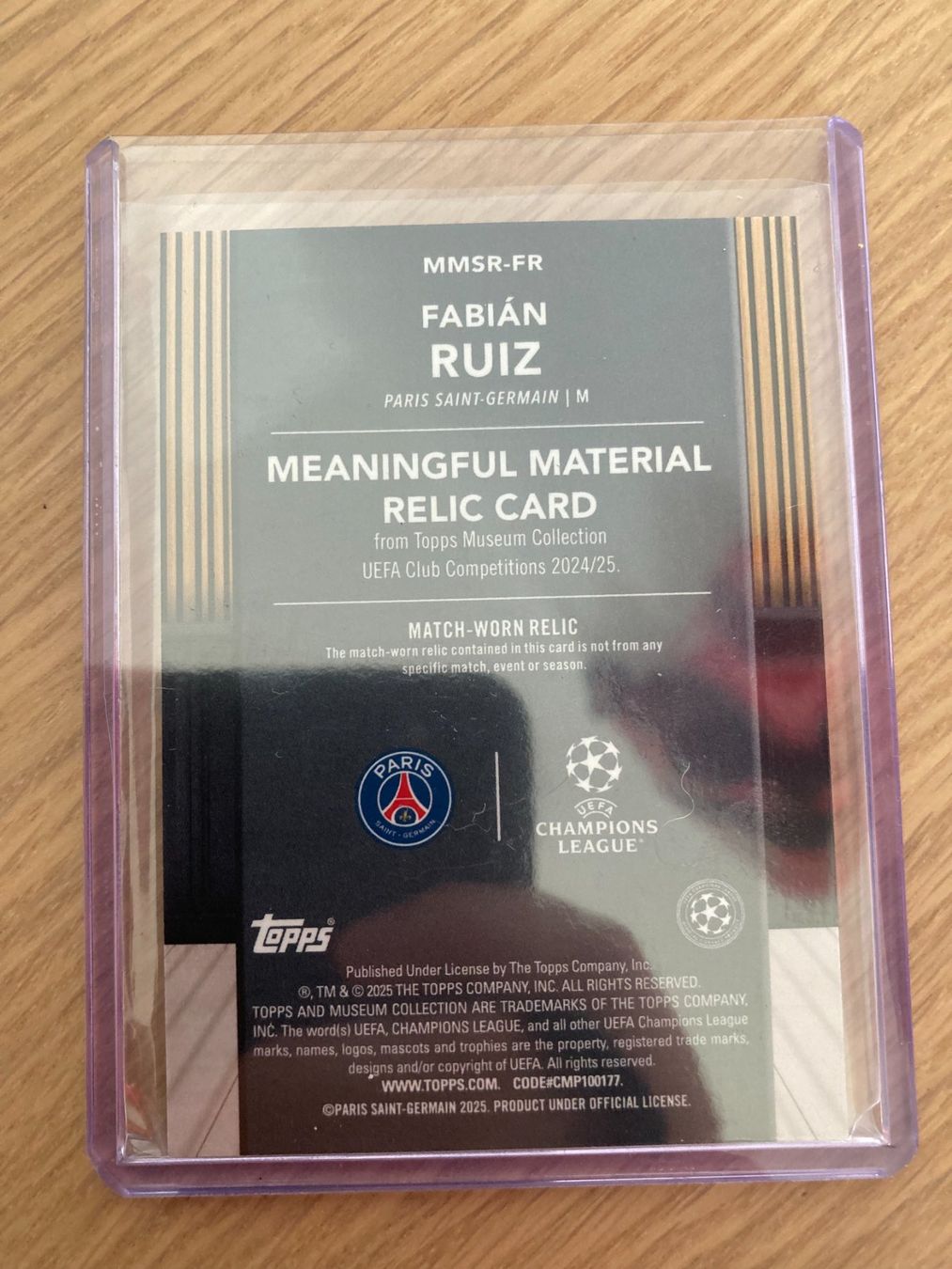 Topps Sammelbilder & Trading cards: Topps Museum UEFA 24-25 - Fabian Ruiz Patch /299 – Gebraucht aus La Tour-de-Peilz von Tyalos_Cards 1