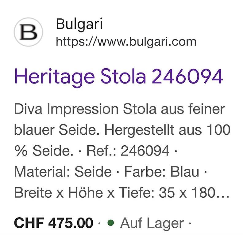 Foulard & Sciarpe: Bulgari Schal neu – Usato da Täuffelen venduto da Struchi1975 2