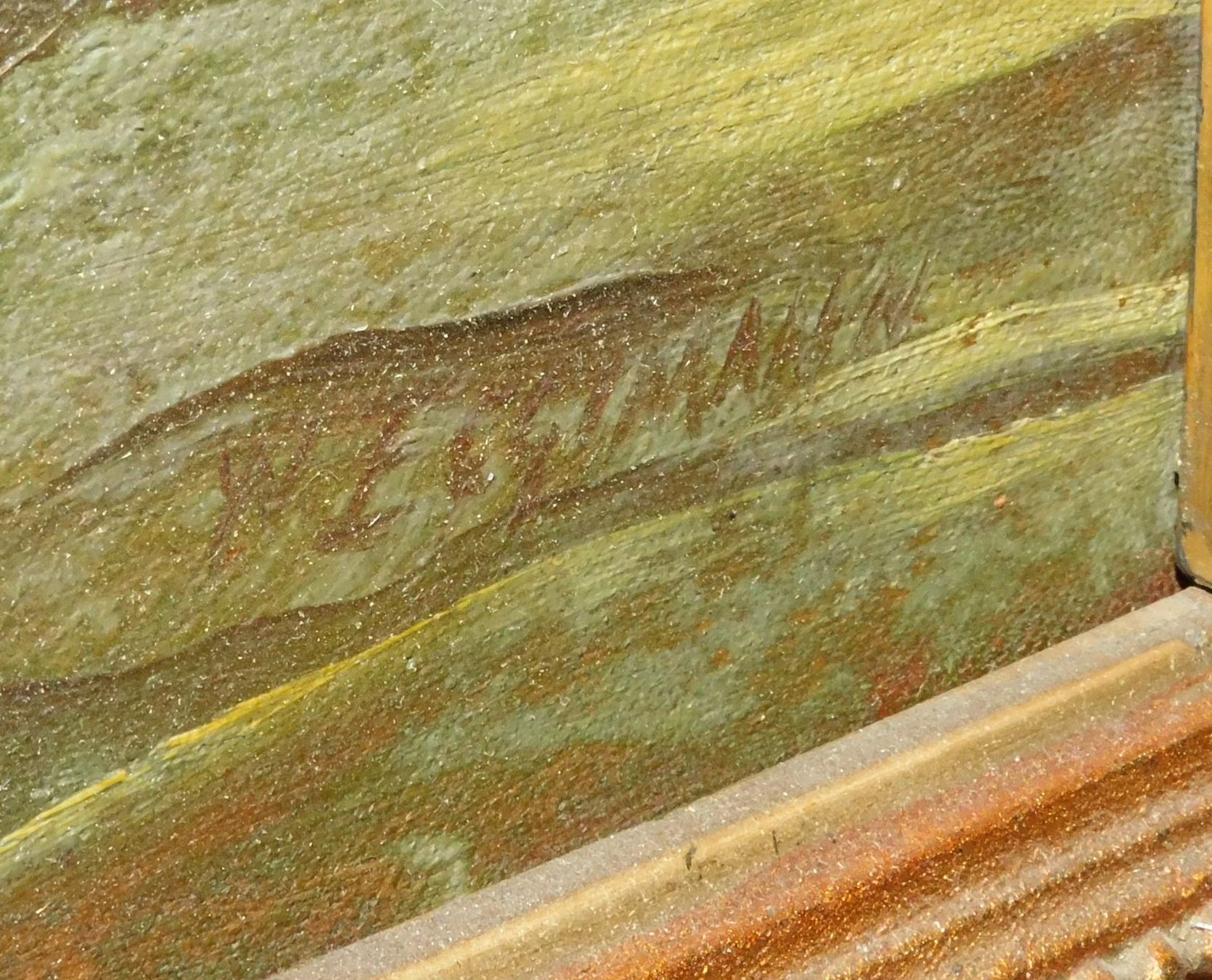 Dipinti: Kunst Gemälde grosses altes Ölgemälde signiert Stuckrahmen – Usato da Sursee venduto da 76 2