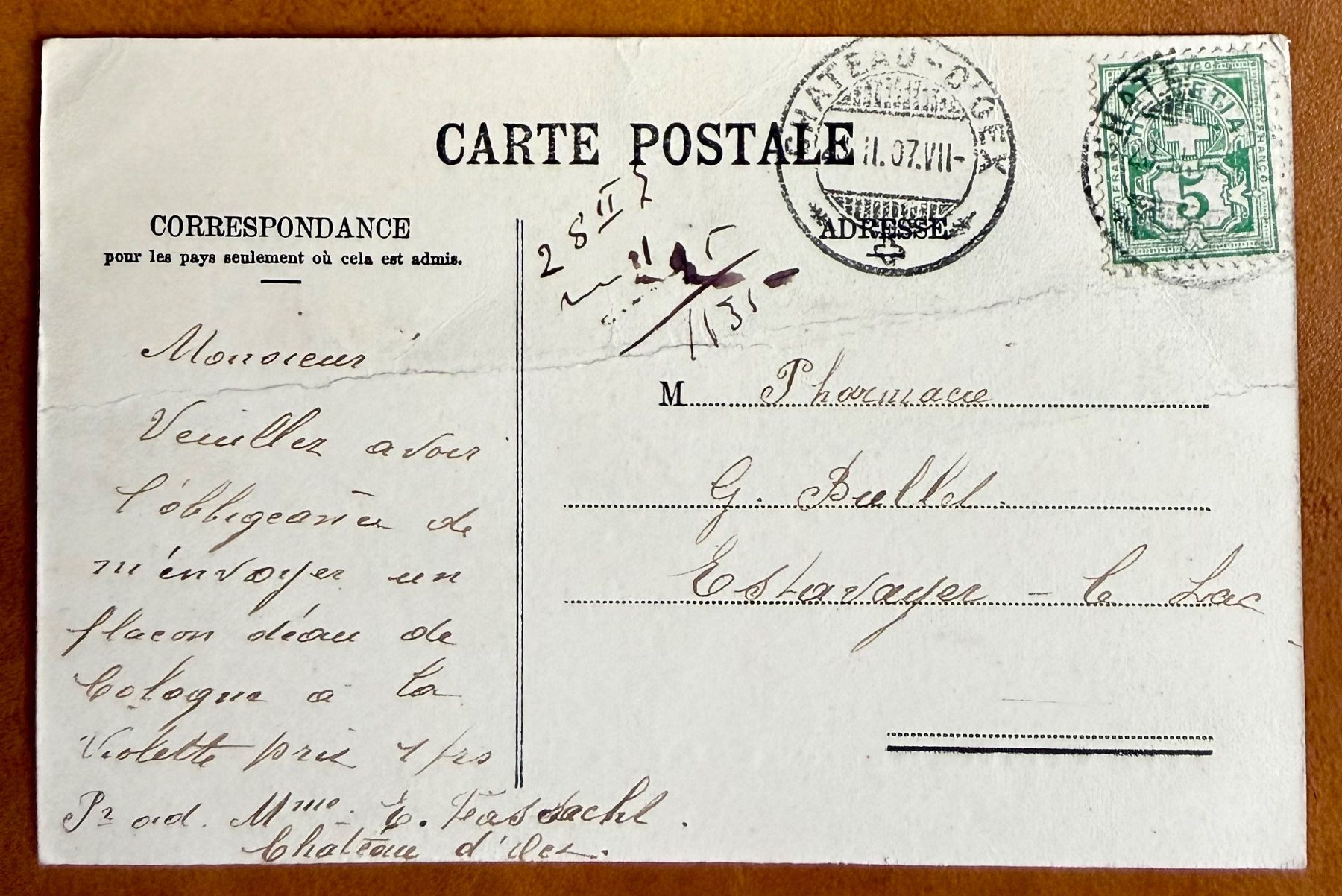 Cartoline postali: Château d'Oex en hivers 1907 – Usato da Lutry venduto da Ediego 1