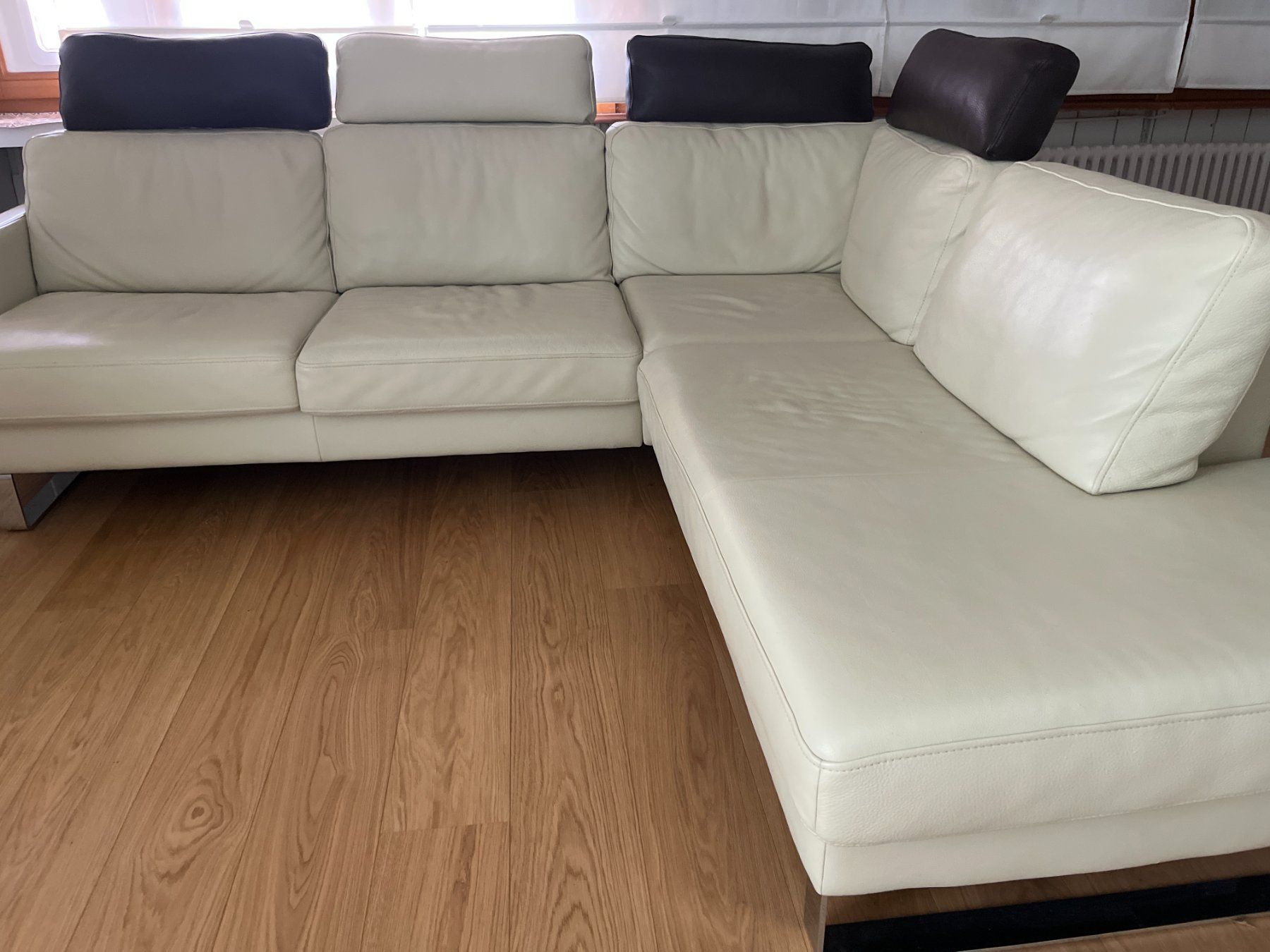 Divani: Ecksofa Leder Creme – Usato da Arlesheim venduto da JSBS