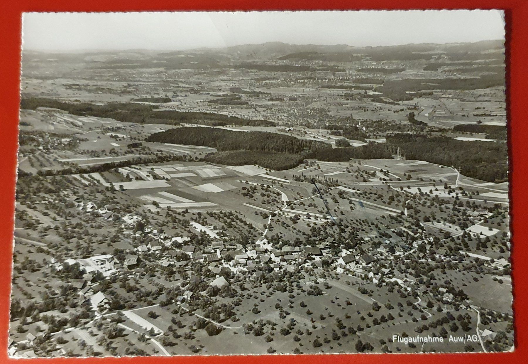 Ansichtskarten: Auw 1953 - Flugaufnahme – Gebraucht aus Kreuzlingen von Rschweiz1