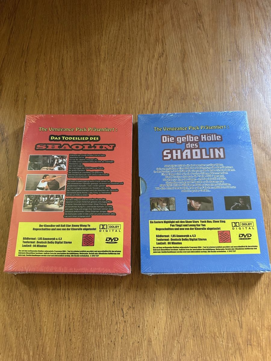 Tutti i DVDs: Gelbe Hölle des Shaolin, Todeslied im Schuber OVP Neu – Nuovo e nell'imballaggio originale da Benken ZH venduto da Audi-erich 1