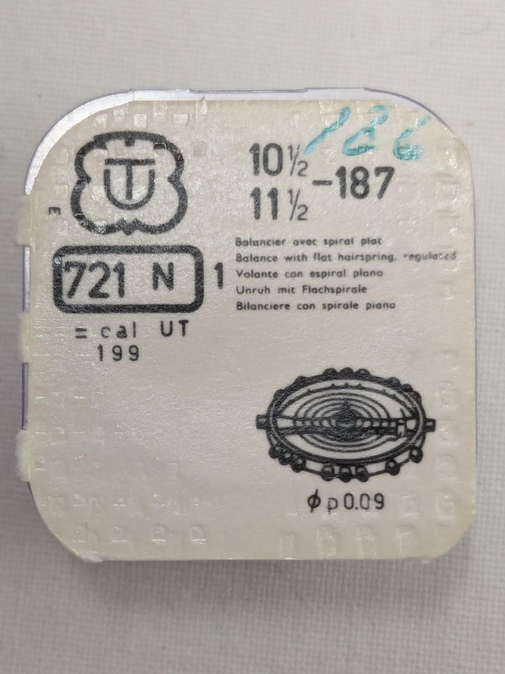 Orologi: Unitas Unruhen mit Flachspirale, Kaliber UT 199 – Nuovo e nell'imballaggio originale da Weinfelden venduto da blaukreuz_brocki_TG 4