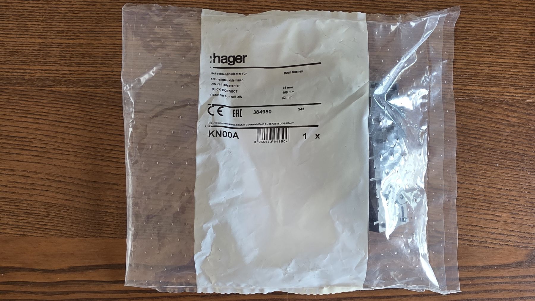 Hager Componenti elettronici: Adaptateur rail DIN HAGER KN00A neuf – Nuovo e nell'imballaggio originale da Attalens venduto da Mishanya 1