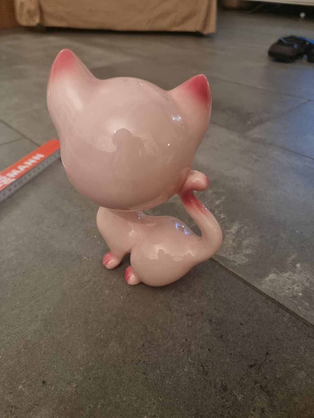 Figuren: Süsse Vintage Katze, Rosa – Gebraucht aus Zweidlen von VG159 1