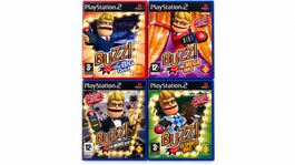 Buzz! Big, Mega, Movie & Sports Quiz – 4 PS2-Spielepaket
