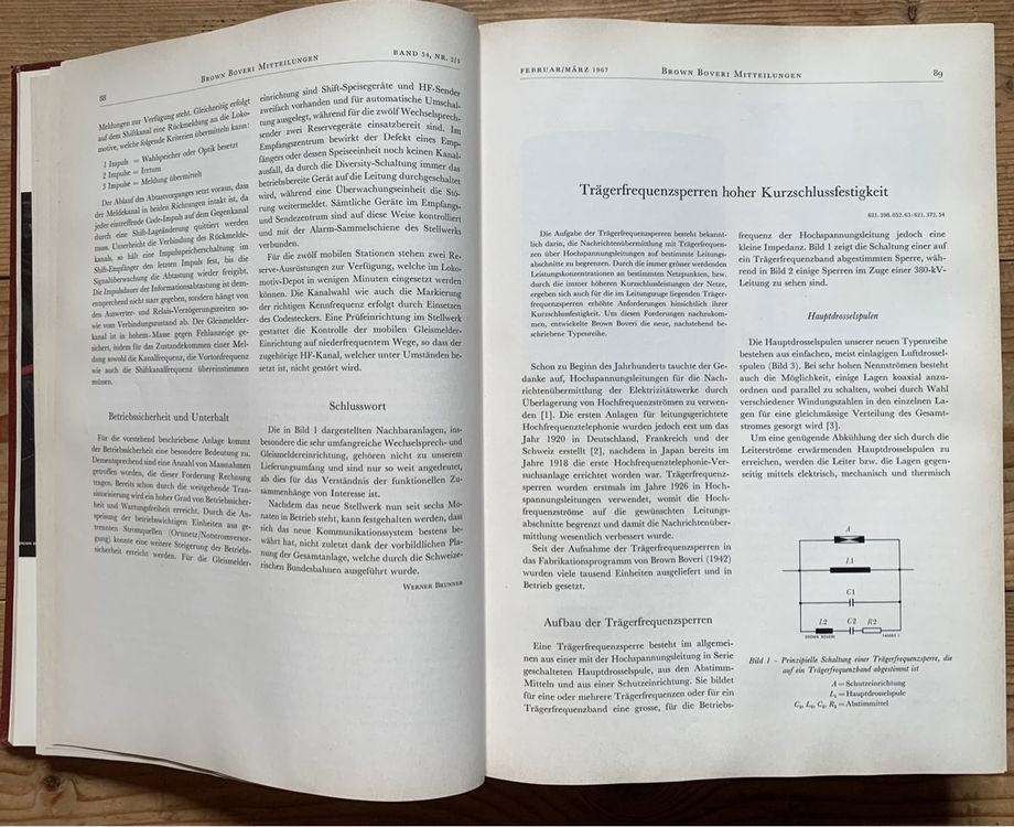 Buch Brown Boveri Mitteilungen 6