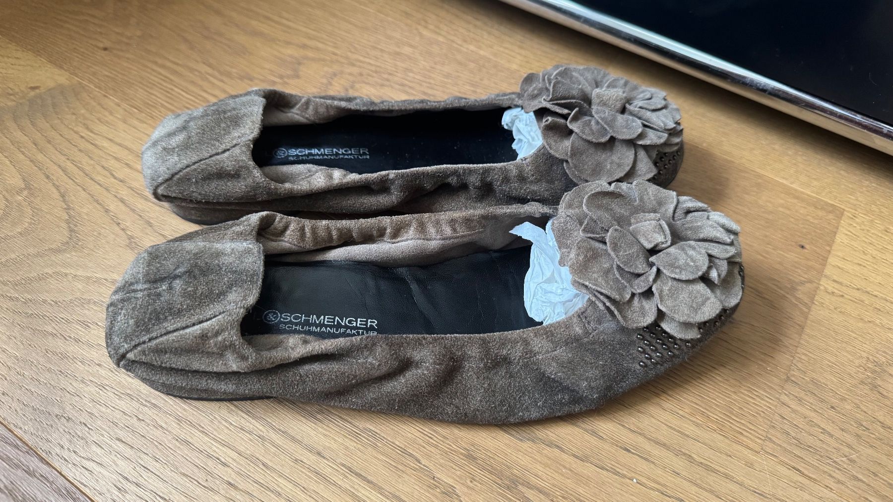 Kennel + Schmenger Damenschuhe: Kennel+Schmenger Leder Ballerina in Taupe Gr38 – Gebraucht aus Riehen von To120 2
